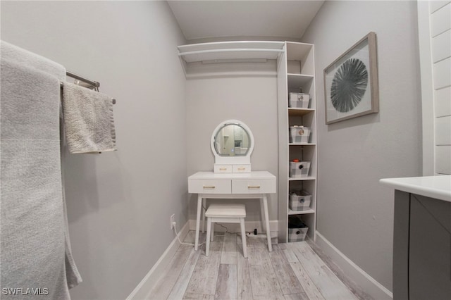 bathroom featuring hardwood / wood-style floors