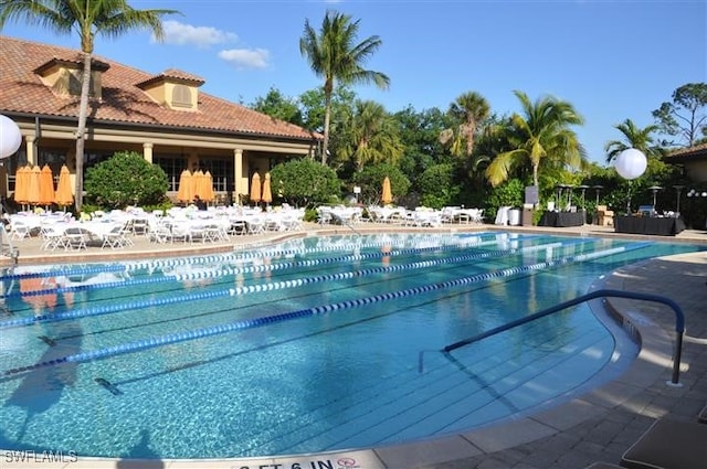 view of pool with a patio area