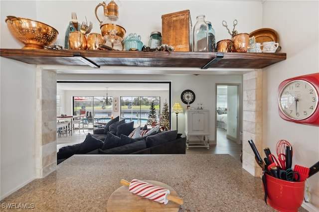 living room featuring hardwood / wood-style flooring