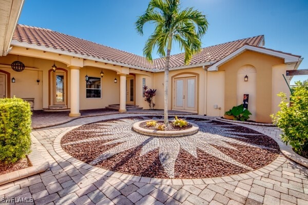 exterior space featuring french doors