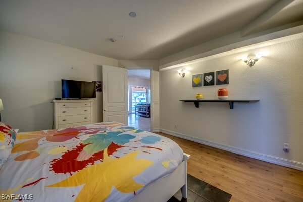 bedroom featuring light hardwood / wood-style floors