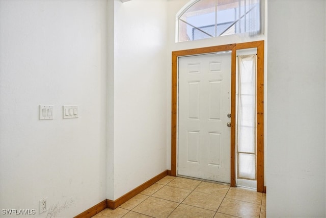 view of tiled foyer entrance