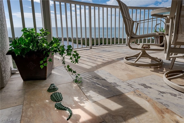 balcony with a water view