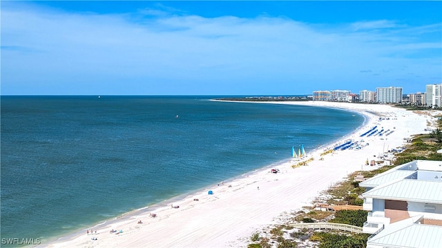 water view with a view of the beach