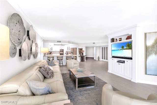 living room featuring hardwood / wood-style floors