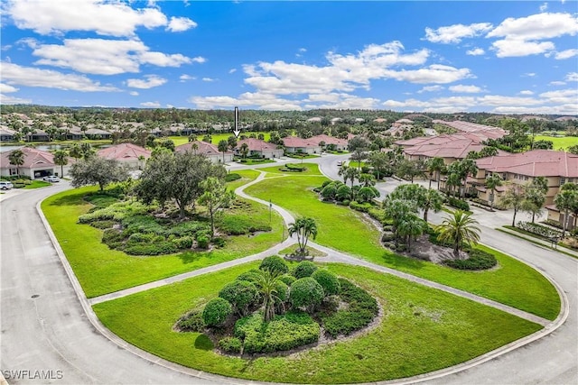 aerial view with a residential view