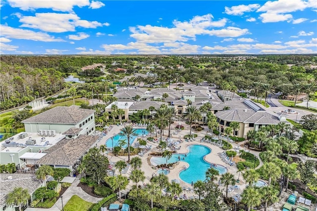 aerial view with a residential view