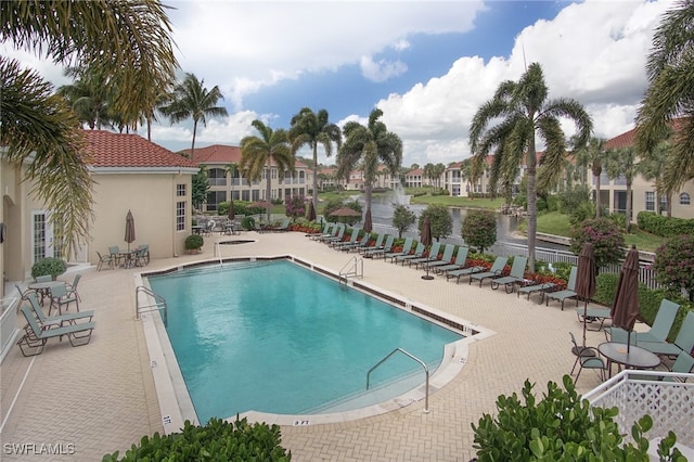 view of pool with a patio area