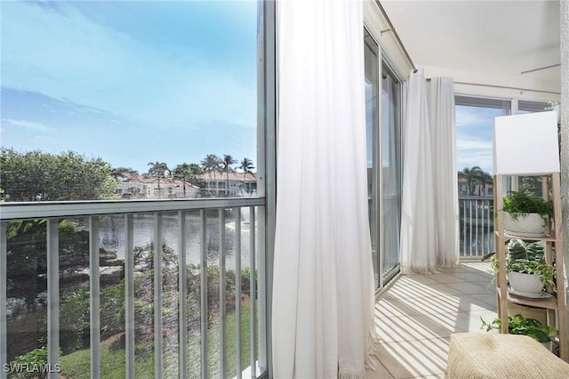 balcony with a water view