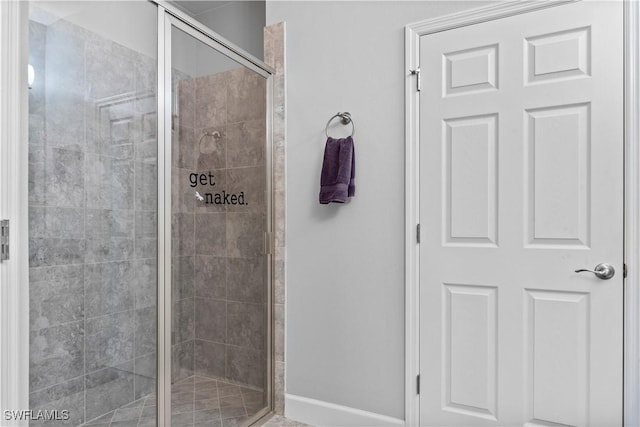 bathroom featuring walk in shower