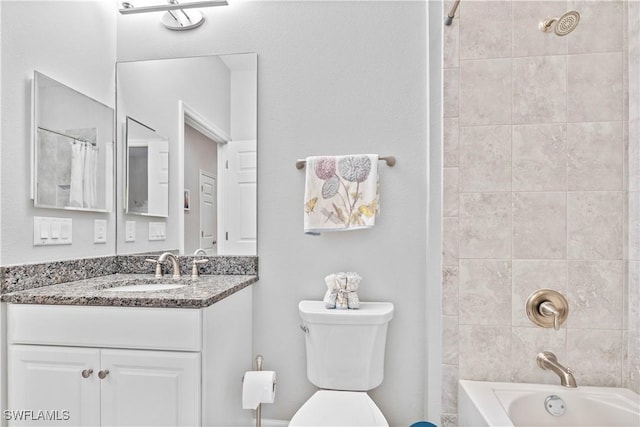 full bathroom with vanity, toilet, and shower / bath combo with shower curtain