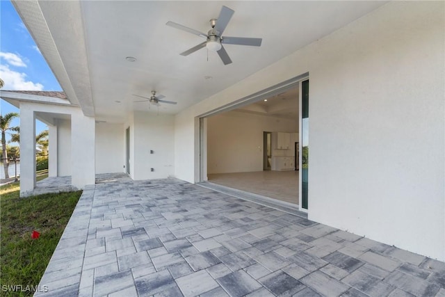 view of patio / terrace with ceiling fan