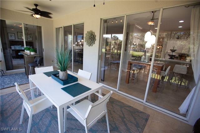 view of patio with ceiling fan