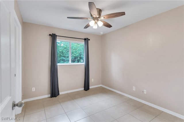 unfurnished room featuring ceiling fan