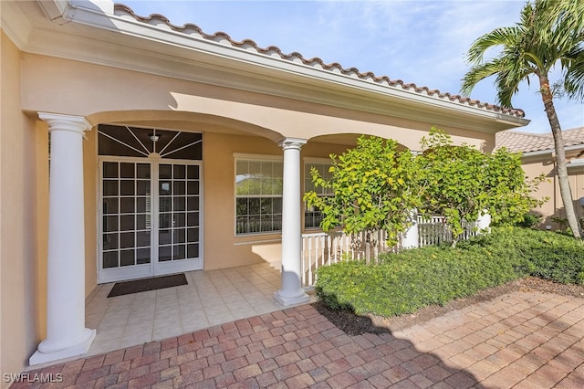 property entrance with a porch