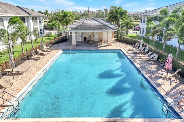 view of pool with a patio area