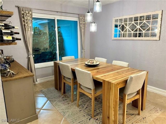 view of tiled dining room