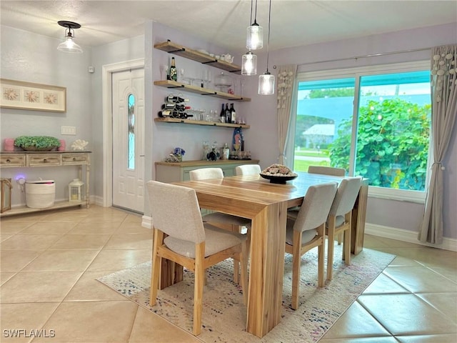 view of tiled dining room