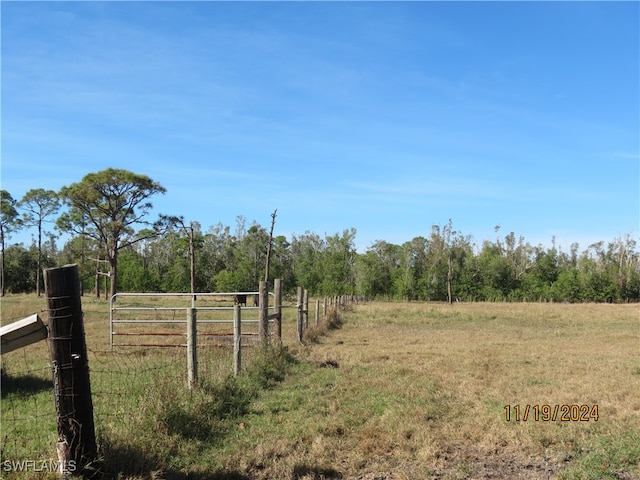 view of yard featuring a rural view