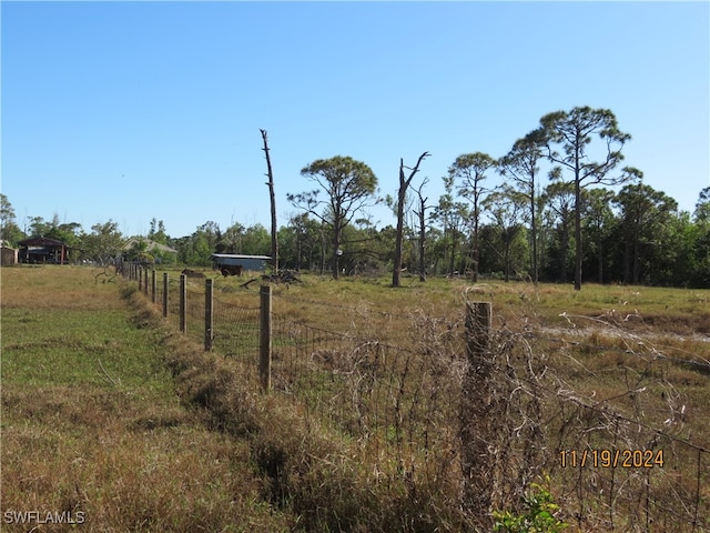 view of yard featuring a rural view