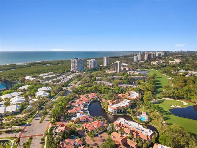 5908 Via Lugano, Naples, FL 34108 - aerial view of property and surrounding area featuring a large body of water and a golf course