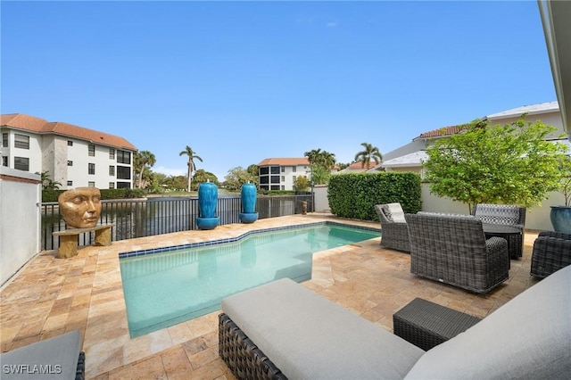 5908 Via Lugano, Naples, FL 34108 - view of pool featuring a fenced backyard, a patio, and central AC unit