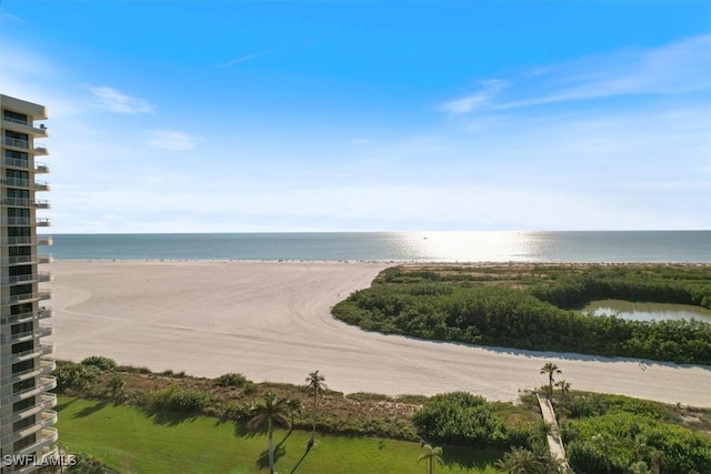 water view with a view of the beach