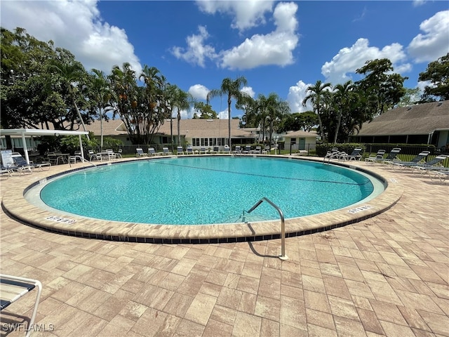 view of pool featuring a patio area