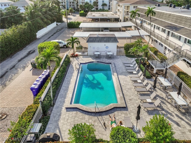 view of pool with a patio area