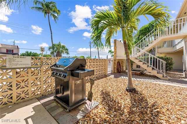 view of patio featuring area for grilling