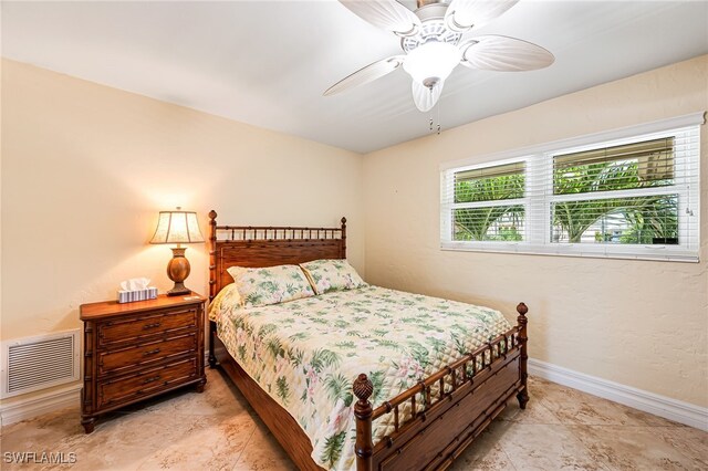 bedroom featuring ceiling fan