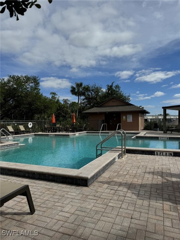 view of pool featuring a patio area