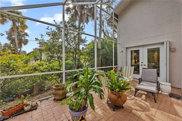 sunroom / solarium with french doors