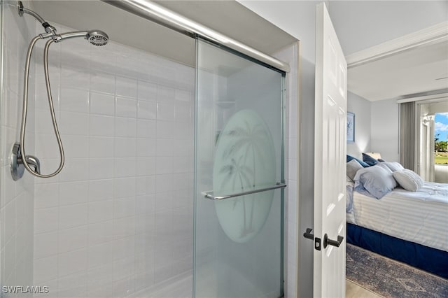 bathroom with walk in shower