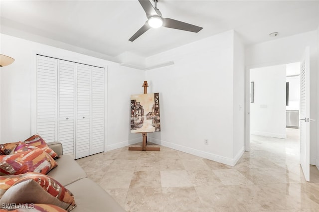 unfurnished room featuring ceiling fan