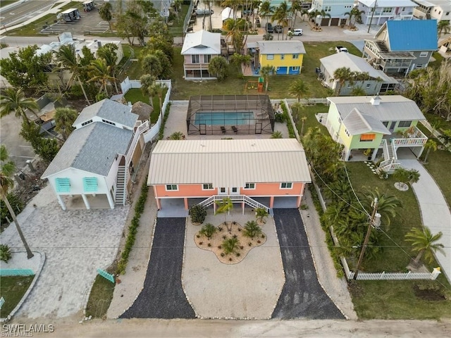 bird's eye view with a residential view