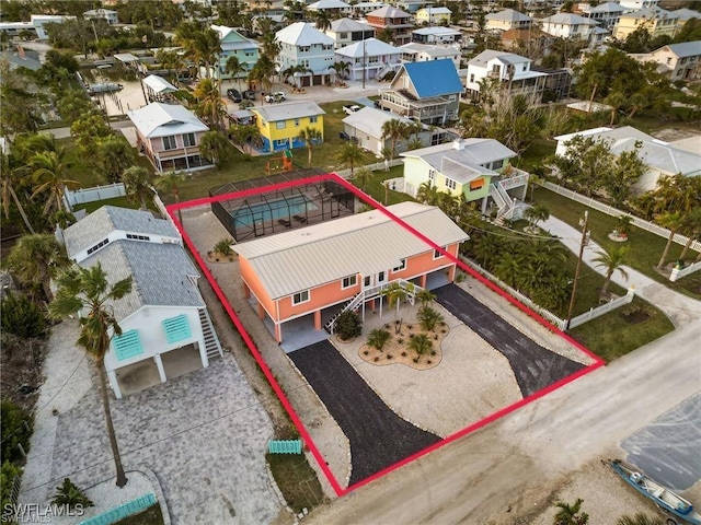 113/115 Bahia Viaduct, Fort Myers Beach, FL 33931 - aerial perspective of suburban area featuring property parcel outlined