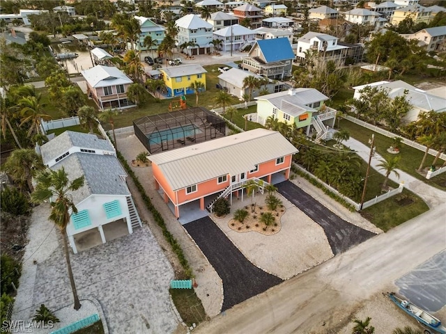 aerial view with a residential view