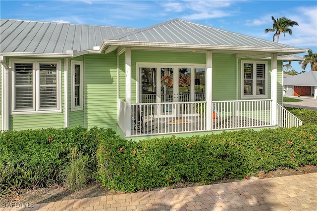 exterior space with covered porch