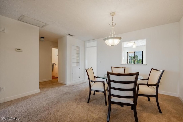 4914 Tudor Dr Unit 203, Cape Coral, FL 33904 - dining space with carpet floors, baseboards, built in features, and a textured ceiling