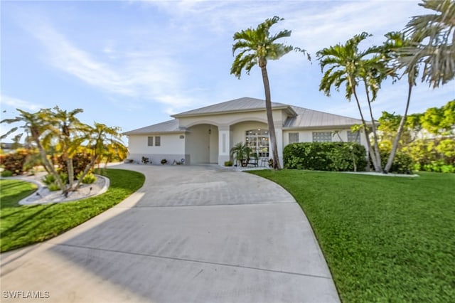 view of front of house with a front yard