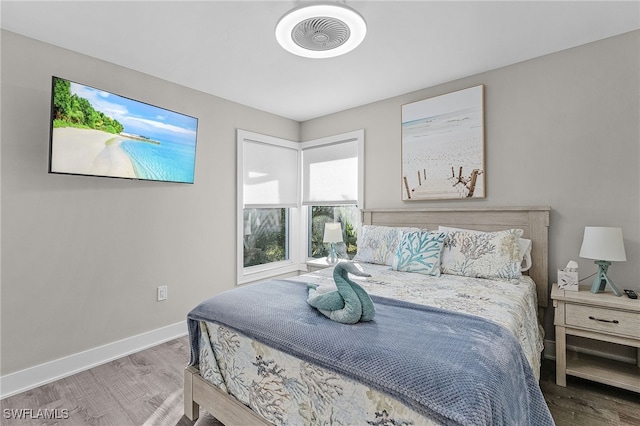 bedroom featuring hardwood / wood-style flooring