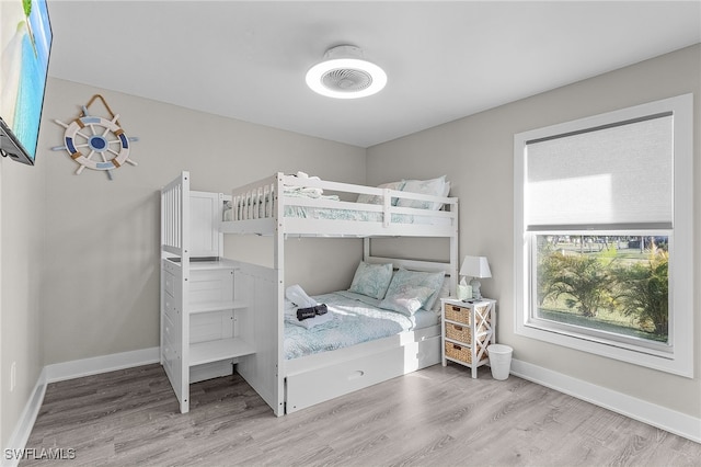 bedroom featuring light hardwood / wood-style flooring