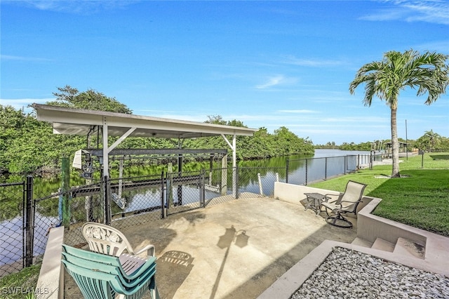 2199 Santiago Ave, Fort Myers, FL 33905 - view of patio with a gate and a water view