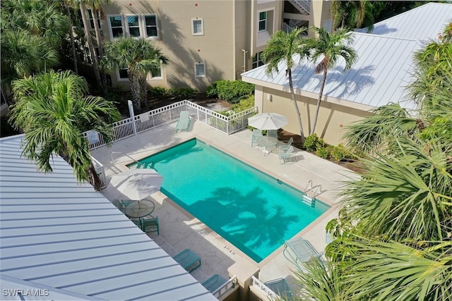 view of pool with a patio