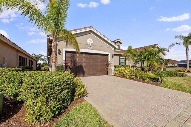 view of front of house with a garage