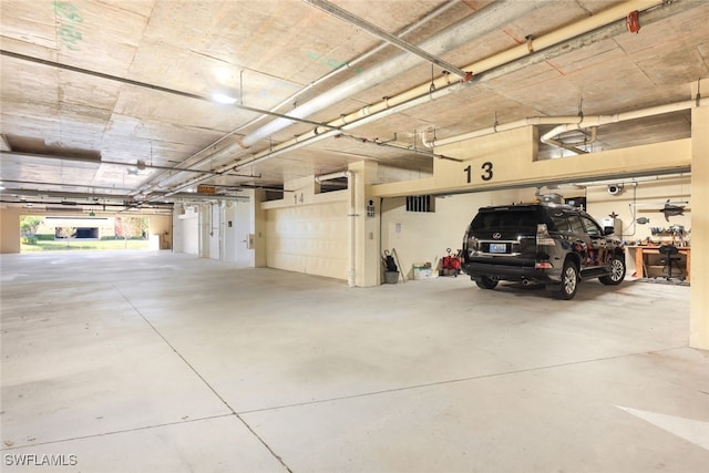 view of garage