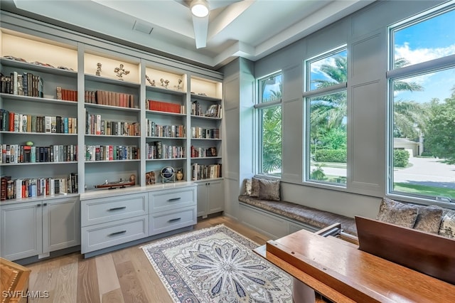 sitting room featuring light wood-type flooring