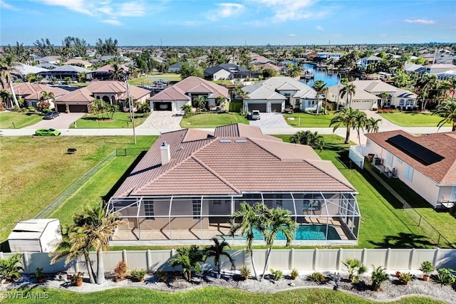 drone / aerial view with a residential view