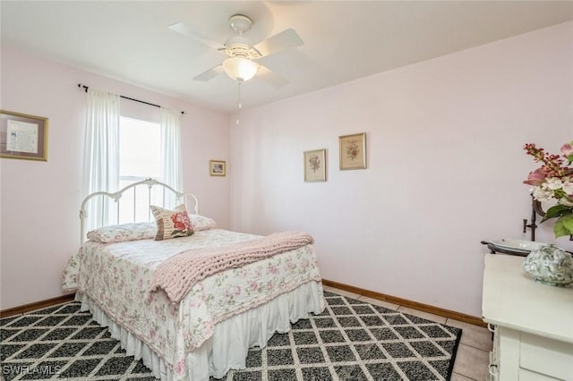 bedroom featuring ceiling fan